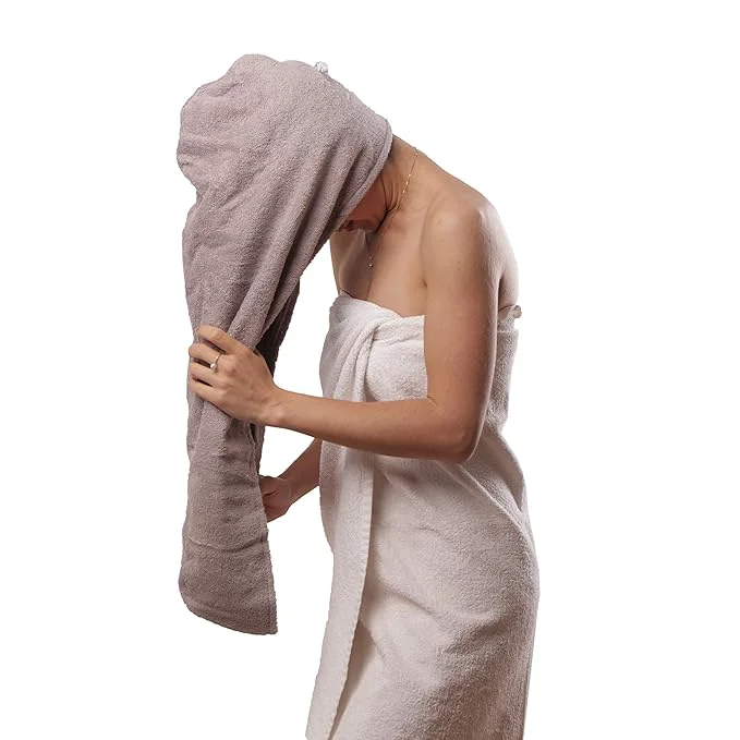 Durable Extra Large Waffle Cotton Hair Towel Wrap User-Friendly