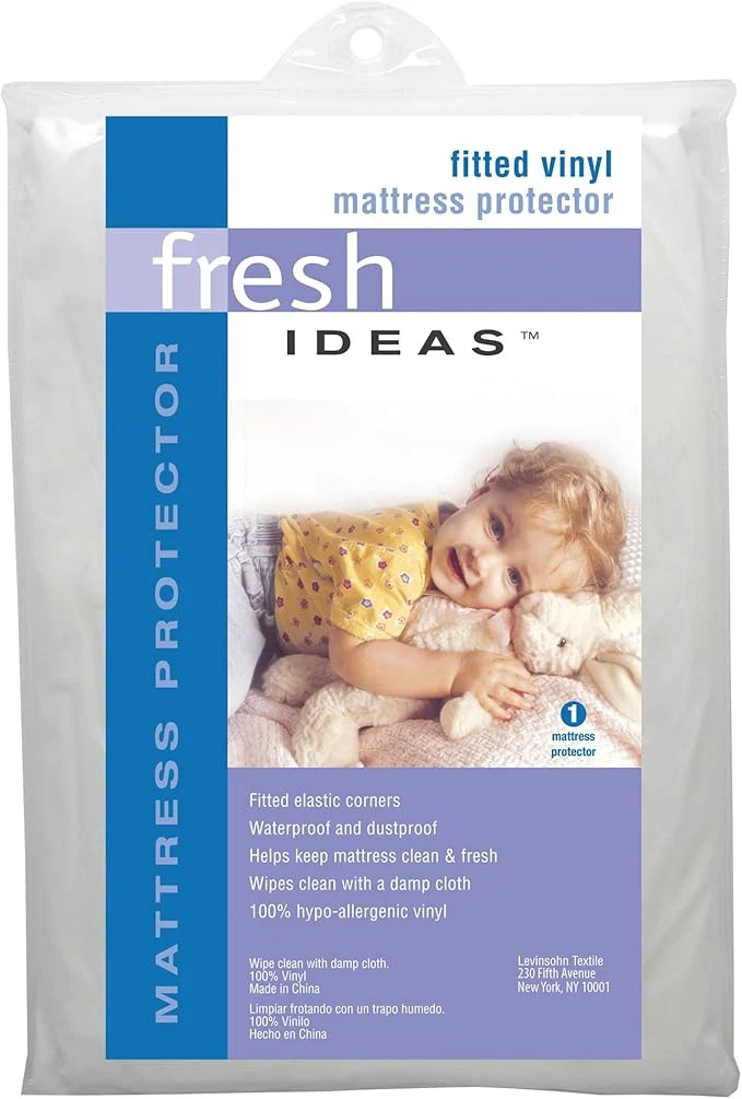 User-Friendly Fresh Ideas Fitted Vinyl Mattress Protector Waterproof Hypoallergenic 14 quot Pockets Queen Durable
