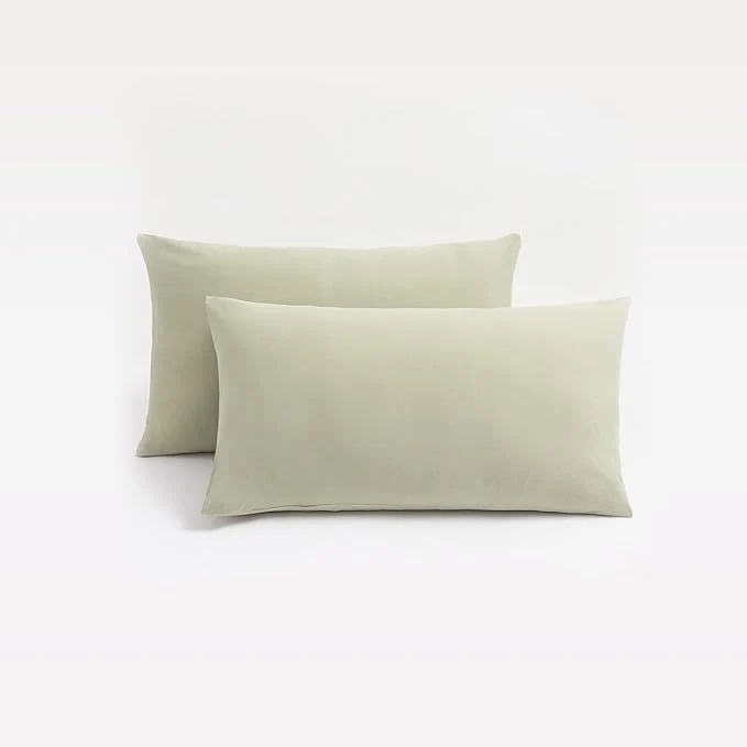 Convenient Jersey Knit Small Pillowcases – Mini Pillow Cases for Travel or Toddler Pillows Sized 12×16 13×18 or 14×20 Ultra Soft Envelope Microfiber Set of 2 Sage User-Friendly