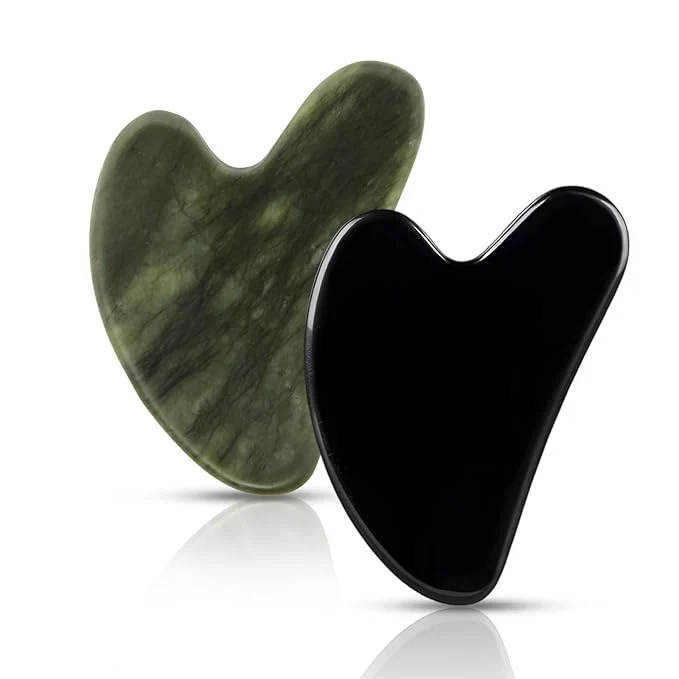 Traditional Gua Sha Facial Tools 2 Pack Natural Jade Guasha Tool Verified