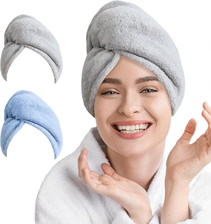World-Class 2 Pack Microfiber Hair Towel Wrap Crafted