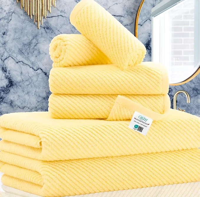 Specialty VOOVA MOVAS Yellow Bath Towels Consistent