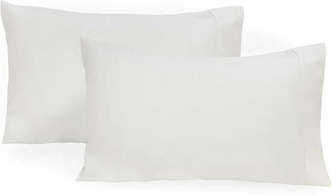 Secure Organic Cotton White Standard Pillowcases – Set of 2 21 quot x30 quot GOTS Organic Cotton Cool Crisp Hypoallergenic All-Natural Luxurious Pure White Pillowcases Standard Set of 2 World-Class