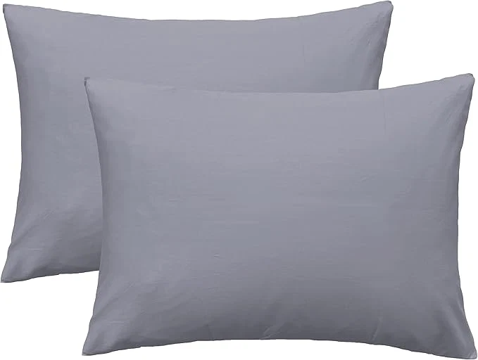 Fine Crafted iMaylex Soft Egyptian Cotton Zipper Pillow Case Cozy and Lightweight Pillowcase Set of 2 Light Grey King 20 quot x 36 quot Reusable