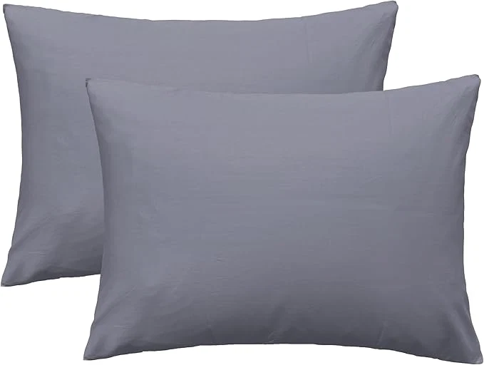 Smart iMaylex Soft Egyptian Cotton Zipper Pillow Case Cozy and Lightweight Pillowcase Set of 2 Dark Grey Standard 20 quot x 26 quot Casual