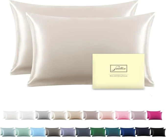 Safe Silk Pillow Cases 2 Pack Soft Breathable and Sliky Queen Size Pillow Cases Set of 2 Natural Mulberry Silk Pillowcase Set of 2 for Hair and Skin with Hidden Zipper Beige 20 quot X 30 quot 2pcs Artisan