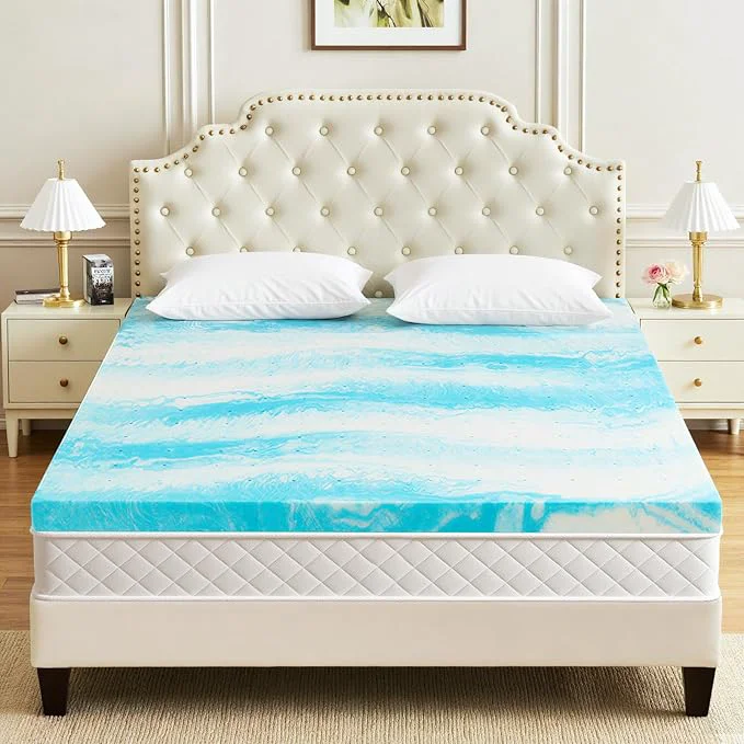 Pure Memory Foam Mattress Topper Queen 2 Inch Gel Foam Mattress Topper Pad for Pressure Relief CertiPUR US Green
