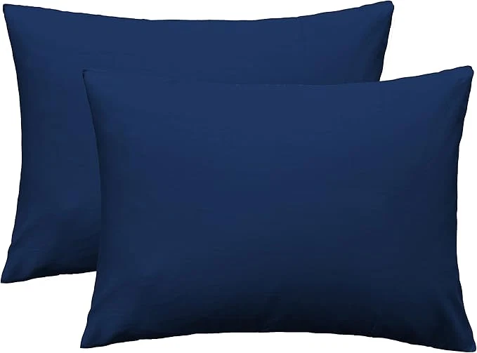 Traditional iMaylex Soft Egyptian Cotton Zipper Pillow Case Cozy and Lightweight Pillowcase Set of 2 Navy Blue King 20 quot x 36 quot Stylish
