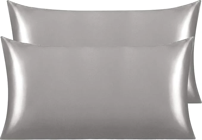 Innovative NTBAY 2 Pack Satin King Pillowcases for Hair and Skin Luxurious and Silky Pillow Cases with Envelope Closure 20×40 Inches Grey Consistent