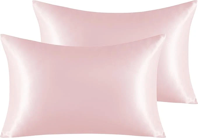 Traditional NTBAY 2 Pack Satin Standard Pillowcases for Hair and Skin Luxurious and Silky Pillow Cases with Envelope Closure 20×26 Inches Light Pink Artisan