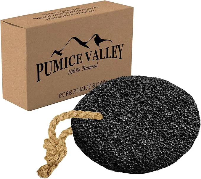 Relaxed Pumice Stone – Natural Earth Lava Black – Callus Corn Remover World-Class
