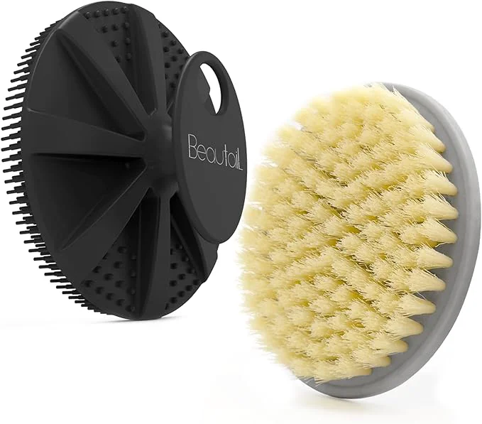 Environmentally Friendly Body Scrubber 2 Pack BEAUTAIL Shower Bath Brush 1 Pack PP Body Brush Gray and Functional