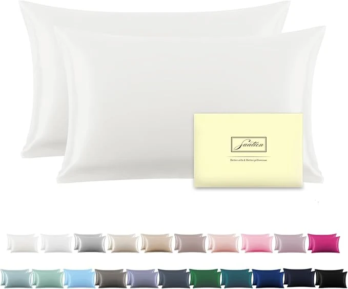 Fashionable Silk Pillow Cases 2 Pack Soft Breathable and Sliky King Size Pillow Cases Set of 2 Natural Mulberry Silk Pillowcase Set of 2 for Hair and Skin with Hidden Zipper Ivory 20 quot X 36 quot 2pcs Exclusive