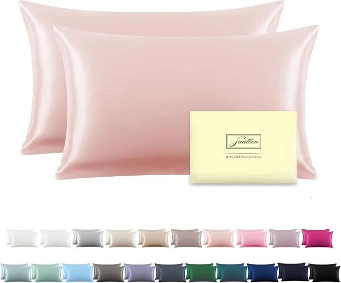Secure Silk Pillow Cases 2 Pack Soft Breathable and Sliky Standard Size Pillow Cases Set of 2 Natural Mulberry Silk Pillowcase Set of 2 for Hair and Skin with Hidden Zipper Coral 20 quot X 26 quot 2pcs