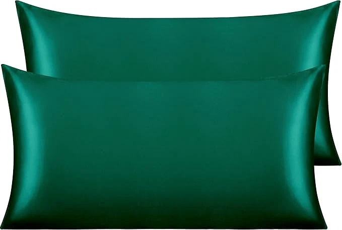 Verified NTBAY 2 Pack Satin King Pillowcases for Hair and Skin Luxurious and Silky Pillow Cases with Envelope Closure 20×36 Inches Dark Green Selected