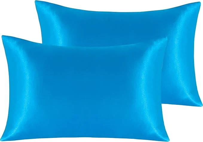 Environmentally Friendly NTBAY 2 Pack Satin Standard Pillowcases for Hair and Skin Luxurious and Silky Pillow Cases with Envelope Closure 20×26 Inches Royal Blue Selected