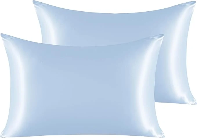 Refined NTBAY 2 Pack Satin Queen Pillowcases for Hair and Skin Luxurious and Silky Pillow Cases with Envelope Closure 20×30 Inches Aqua Responsible