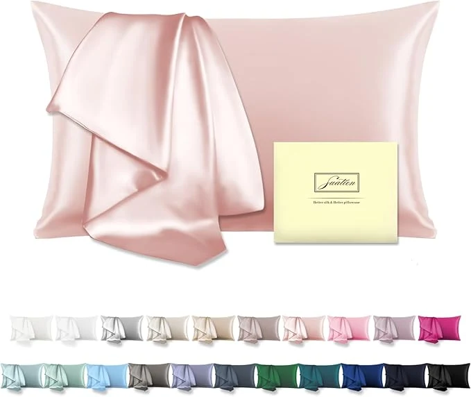 Stylish Natural Mulberry Silk Pillowcase for Hair and Skin Queen Size 20 quot X30 quot Pillow Case with Hidden Zipper Soft Breathable Smooth Cooling Silk Pillow Covers for Sleeping Coral Queen 1Pcs