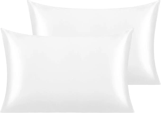 Specialty NTBAY 2 Pack Satin Standard Pillowcases for Hair and Skin Luxurious and Silky Pillow Cases with Envelope Closure 20×26 Inches White Crafted