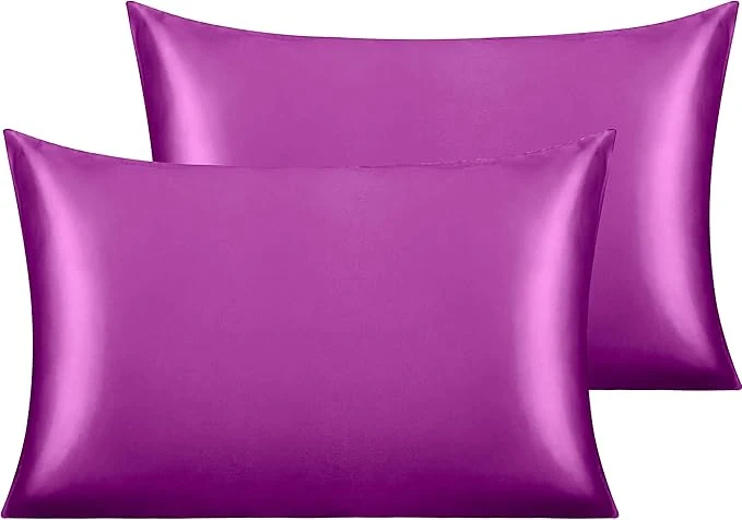 Expertly Made NTBAY 2 Pack Satin Standard Pillowcases for Hair and Skin Luxurious and Silky Pillow Cases with Envelope Closure 20×26 Inches Purple Exclusive