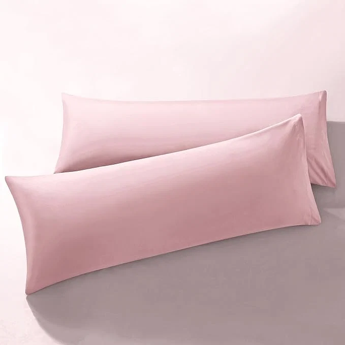 Secure MILVOWOC 2Pcs Brushed Microfiber Body Pillowcases – 20 x 55 Inch Dusty Pink Pillow Case Set Non Slip Envelope Pillow Cover with Moisture Absorption and Anti-Wrinkle Carefully Designed