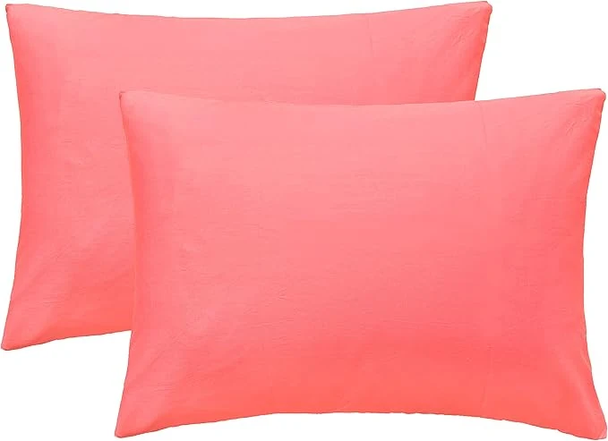 Effective iMaylex Soft Egyptian Cotton Zipper Closure Pillowcases Cozy and Lightweight Pillow Case Set of 2 Coral Pink Queen 20 quot x 30 quot Carefully Designed