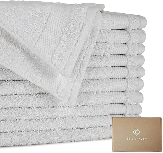 Traditional BIOWEAVES Organic Cotton 700 GSM Luxury Wash Cloths GOTS 13 x Relaxed