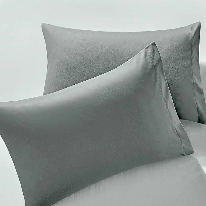 Unique MILVOWOC 2Pcs Brushed Microfiber Queen Pillowcases – 20 x 30 Inch Dark Grey Pillow Case Set Non Slip Envelope Pillow Cover with Moisture Absorption and Anti-Wrinkle Comfortable