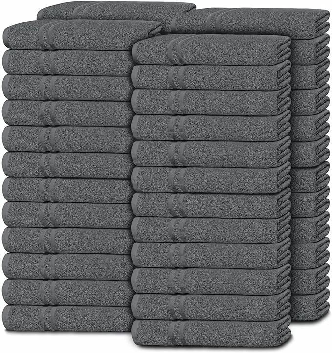 Excellent Wealuxe Dark Gray Washcloths 48 Pack Contemporary