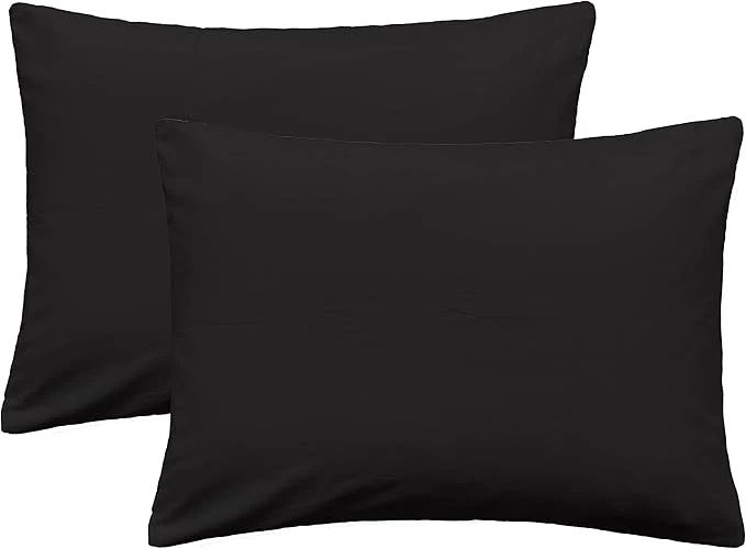 Prestigious iMaylex Soft Egyptian Cotton Zipper Pillow Case Cozy and Lightweight Pillowcase Set of 2 Black King 20 quot x 36 quot Crafted