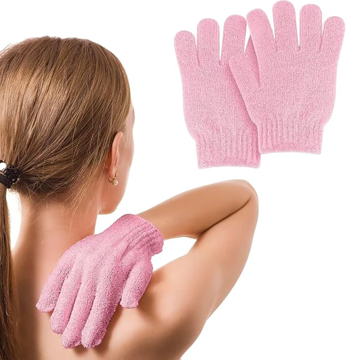 Original MOLOPPO 2 PCS Exfoliating Glove Scrub Gloves Exfoliating Body Exfoliator Superior