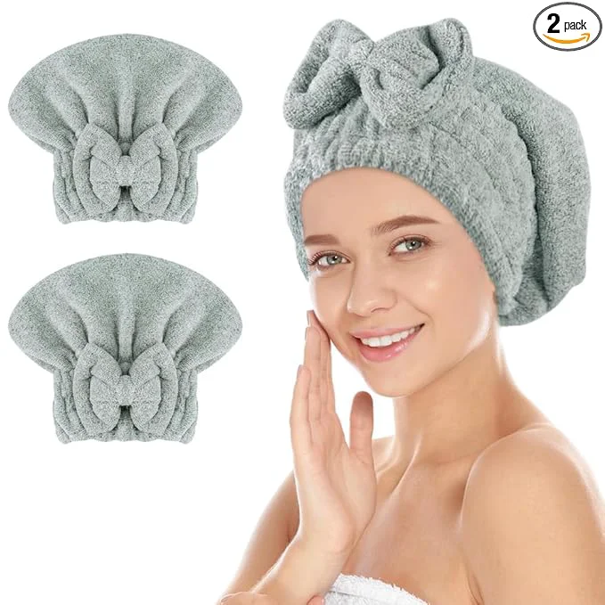 Quality SUNLAND Large Microfiber Hair Drying Caps Elegant