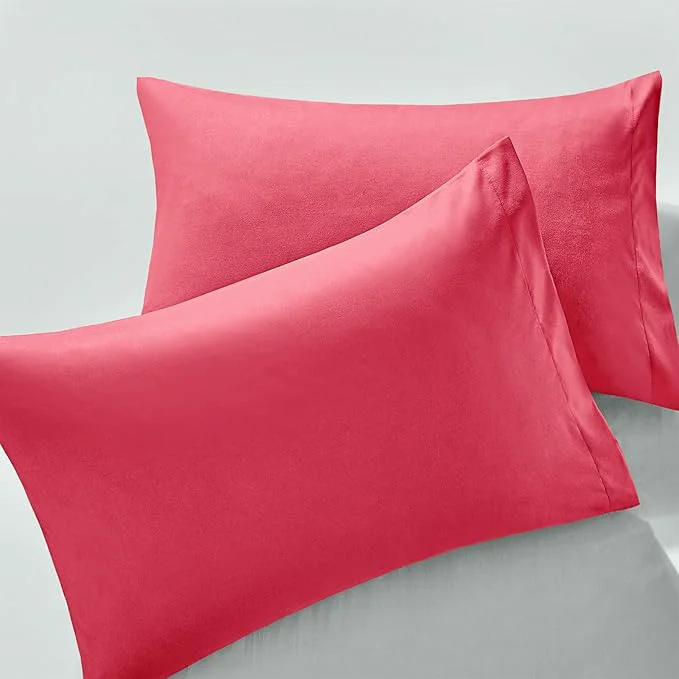 Modern MILVOWOC 2Pcs Brushed Microfiber Queen Pillowcases – 20 x 30 Inch Hot Pink Pillow Case Set Non Slip Envelope Pillow Cover with Moisture Absorption and Anti-Wrinkle Artisan