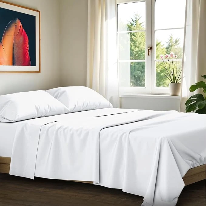 Selected Ashton Sheets Egyptian Cotton King Size Sheets Set – Luxury 1200 Thread Count Egyptian Cotton Sheets King Size Silky Soft Cooling Sateen Weave 17 quot Deep Pocket Bed Set – White Traditional