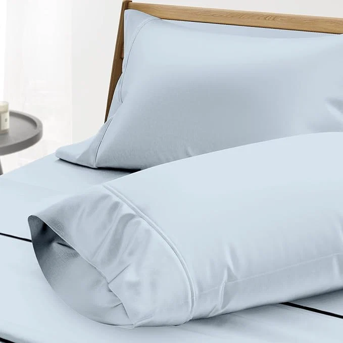 Fashionable Thread Spread Egyptian Cotton Pillow Cases Queen Size Set of 2 – Luxury 1000 Series Paradise Collection Queen Pillow Cases Light Blue Soft Cooling Sateen Hotel Egyptian Cotton Pillowcases Premium