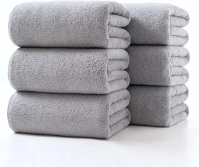 Dependable Lumimi Towels 6 Piece Soft Microfiber Bath Towel Set Salon Gym Yoga Travel Detailed