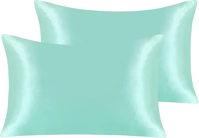 Selected NTBAY 2 Pack Satin Queen Pillowcases for Hair and Skin Luxurious and Silky Pillow Cases with Envelope Closure 20×30 Inches Light Blue Elegant