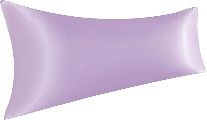 Consistent NTBAY Satin Body Pillowcase for Hair and Skin Luxurious and Silky Pillow case with Envelope Closure 20×54 Inches Light Purple Lightweight