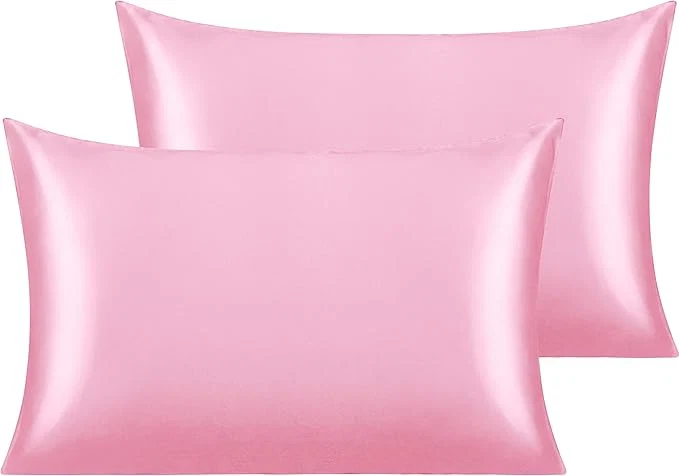 Eco-Friendly NTBAY 2 Pack Satin Queen Pillowcases for Hair and Skin Luxurious and Silky Pillow Cases with Envelope Closure 20×30 Inches Pink Enhanced