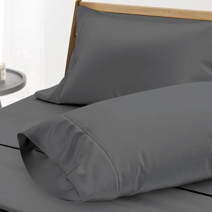 Optimized Thread Spread Egyptian Cotton Pillow Cases Queen Size Set of 2 – Luxury 1000 Series Paradise Collection Queen Pillow Cases Dark Grey Soft Cooling Sateen Hotel Egyptian Cotton Pillowcases Innovative