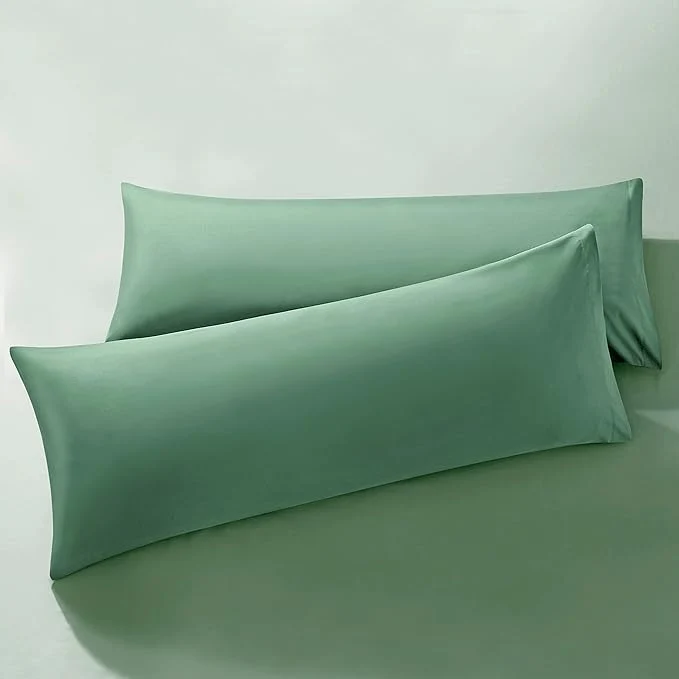 Quality MILVOWOC 2Pcs Brushed Microfiber Body Pillowcases – 20 x 55 Inch Dark Green Pillow Case Set Non Slip Envelope Pillow Cover with Moisture Absorption and Anti-Wrinkle Authentic