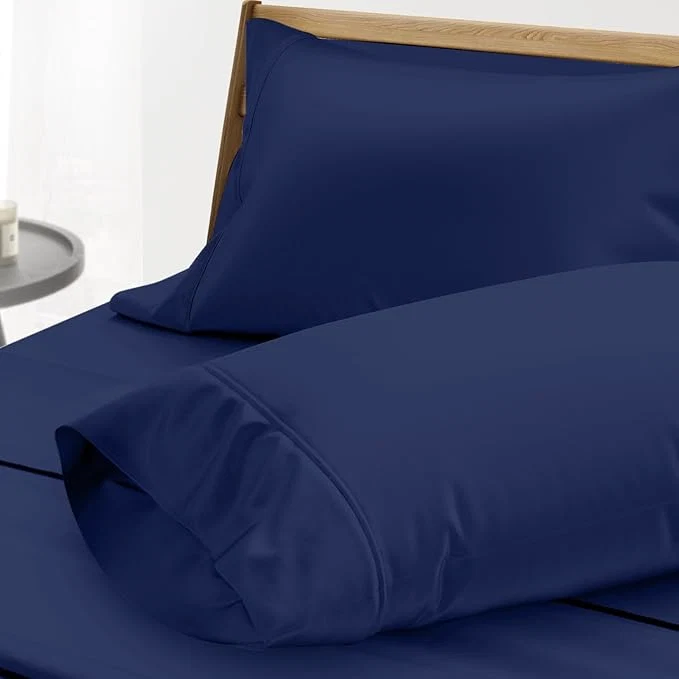 Exceptional Thread Spread Egyptian Cotton King Size Pillow Cases Set of 2 – Luxury 1000 Series Paradise Collection Pillow Cases King Size Navy Blue Soft Cooling Hotel Egyptian Cotton Pillowcases Official