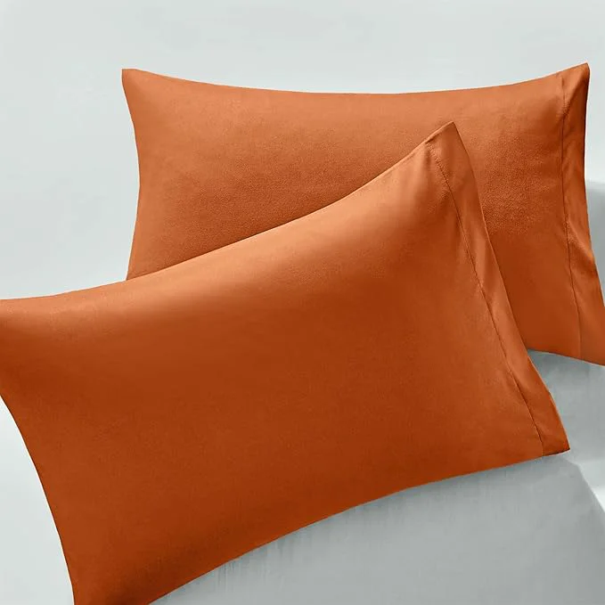 First-Class MILVOWOC 2Pcs Brushed Microfiber King Pillowcases – 20 x 36 Inch Burnt Orange Pillow Case Set Non Slip Envelope Pillow Cover with Moisture Absorption and Anti-Wrinkle Official
