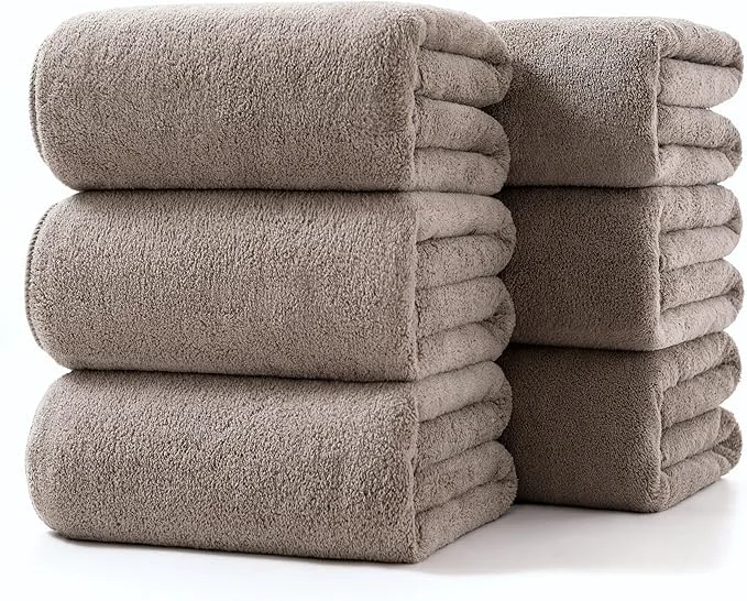 Recyclable Lumimi Towels 6 Piece Soft Microfiber Bath Towel Set Salon Gym Yoga Travel Crafted