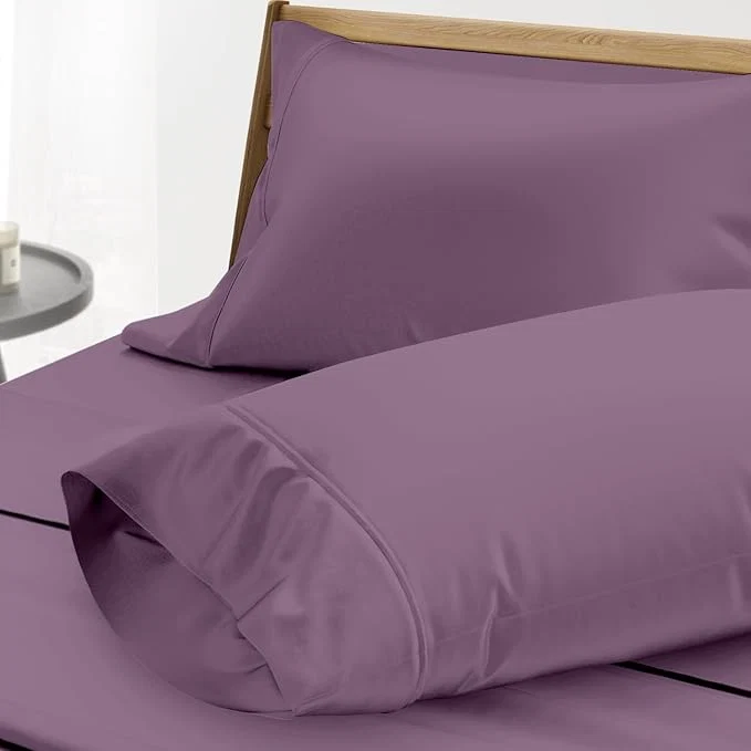 Enhanced Thread Spread Egyptian Cotton Pillow Cases Queen Size Set of 2 – Luxury 1000 Series Paradise Collection Queen Pillow Cases Plum Soft Cooling Sateen Hotel Egyptian Cotton Pillowcases Original Design