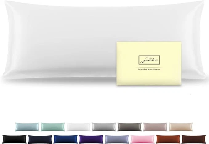 Contemporary Silk Body Pillowcase Mulberry Silk Pillowcase Body Pillow Cases with Zipper Soft Breathable Smooth Cooling 20×54 inches Body Pillow Pillowcase for Sleep White 20 quot X 54 quot 1Pcs Unique