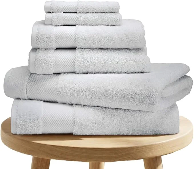 Sustainable BIOWEAVES Organic Cotton 6-Piece Luxury Bathroom Towels Set GOTS Green