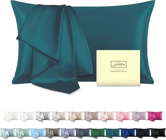 Original Mulberry Silk Pillowcase for Hair and Skin Standard Size 20 quot X 26 quot Pillow Case with Hidden Zipper Soft Breathable Smooth Cooling Silk Pillow Covers for Sleeping Teal Standard 1Pcs Practical