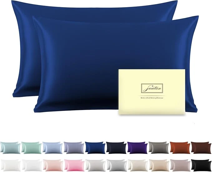 Original Design Silk Pillow Cases 2 Pack Soft Breathable and Sliky Queen Size Pillow Cases Set of 2 Natural Mulberry Silk Pillowcase Set of 2 for Hair and Skin with Hidden Zipper Royal Blue 20 quot X 30 quot 2pcs Fine Crafted