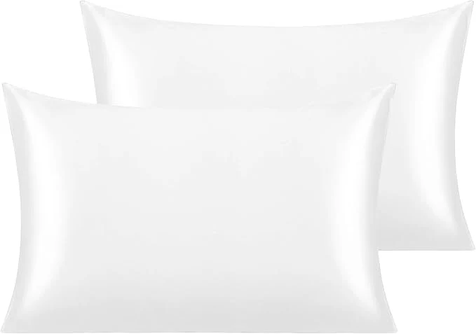 Professional NTBAY 2 Pack Satin Queen Pillowcases for Hair and Skin Luxurious and Silky Pillow Cases with Envelope Closure 20×30 Inches White Proven